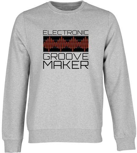 Electronic Music Maker Bedrucktes Baumwoll-Sweatshirt Unisex, grau, XL