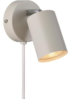 Nordlux Explore Wall Light, Adjustable Directional Bedside Lamp, Beige | Small adjustable spotlight for reading & bedside use - warm beige, tilts and rotates for precise light
