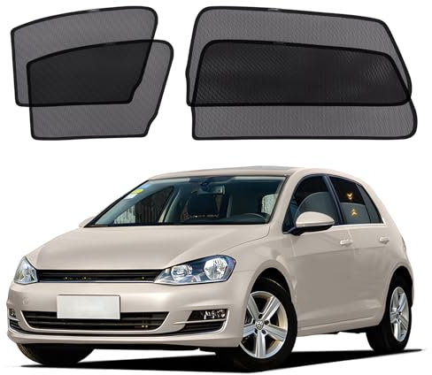 XCBYT Parasol Coche Compatible con VW Golf VII 2013-2020, Oscurecedor Ventana Coche, Protector Solar para Ventanas de Coche, Magnetico Ventanas Laterales, Transpirables, 4 Unidades