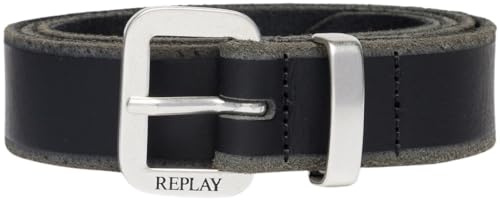 REPLAY Herren Gürtel Vintage-Optik, Black 0098 (Schwarz), 95 cm