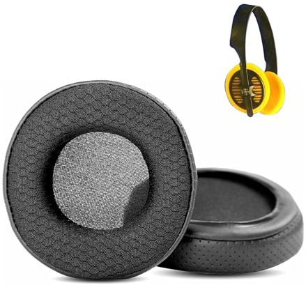 XRHTONG Cuscinetti di Ricambio Durevoli e Traspiranti Compatibili con Cuffie Sennheiser HD414SL HD 414SL Cuscinetti (Pelle Traforata/Tessuto Durevole e Memory Foam/70MM)