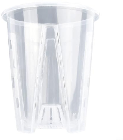 Sumsoctober Macetas de plástico transparente para orquídeas con agujeros, macetas transparentes para plantas suculentas, contenedor de plantas de 4 tamaños, kit de trasplante de orquídeas (14 cm)