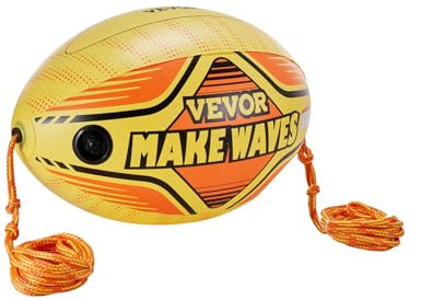 VEVOR Booster Ball Towable Tube Rope Performance Ball, Aufblasbare Bälle aus verdicktem PVC für Bootfahren und Wassersport – mit Seil mit hoher Zugfestigkeit und Geschwindigkeits-Sicherheitsventil