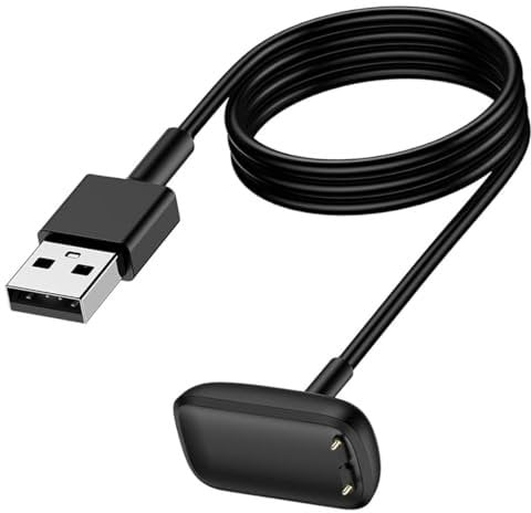Jurqqer Magnetic Charger for Fitbit Charge 6/5/ Luxe - Fast Charging USB Cable 3.3FT Replacement Cord Compatible with Fitbit Charge 6, Charge 5, Luxe Chargers (UK Compatible)