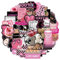 HAZMA 55 Stück Pinker Süßer Cooler Style Stickers,Wasserdicht Sticker,Für Laptop, Snowboard, Koffer, Scrapbook, Skateboard, Gepäck, Graffiti, Teenager, Junge, Mädchen