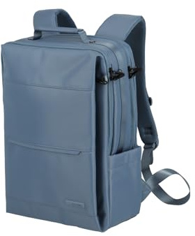 Travelite WorKFLOW Hand Luggage Backpack, Laptop Backpack, 15.6 Inches, Travel Backpack Made of Recycled Material with Safety Compartment, Denim Blue, Rucksack 41 cm, Business