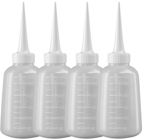Uqezagpa Packung Mit 4 Leimspender Düsenflaschen Quetschflaschen Für Leim Öl Und Waschmittel Verwendung Handwerk Und In Laboratorien. Präzise Durchflusskontrolle