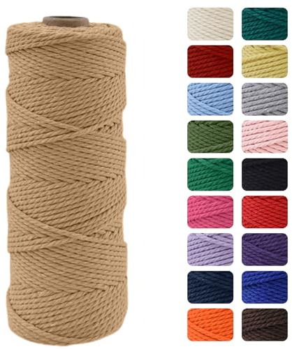 MOMAHUA 2MM Macrame Cord Rope 100m Hemp Rope Chemical Free Rope for DIY Crafts,Home Decor and Gift Wrapping,Christmas Wedding Decors