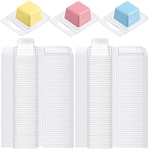 Asyduey 100Piece Clear Molds 1 Oz Square Candle Molds for DIY Chocolates Wax Melt Wickless Candles Soap Making