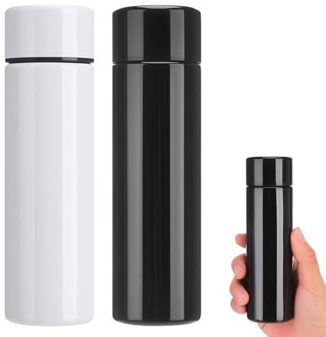 saerryor 2 Pcs Stainless Steel Water Bottle150MLMini Flask Black White