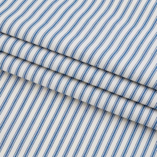 AHANDMAKER Gestreifter Stoff Meterware 1.52 m Breit Blau Weiß Gewebt Gestreift Moderner Schlichter Stil Gestreifte Stoffe Für Polsterstoffe Und Kissen