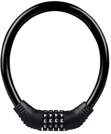 Serratura Antiscass Lucchetto per moto resistente - Codice ripristinabile a 4 cifre con cavo in acciaio da 10 mm | Design resistente alle intemperie Lucchetto