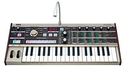 KORG - MICROKORG,Synth Compatto a Modellazione Fisica, Tastiera 37 Tasti mini con Velocity,polifonia 4 voci, 128 Program, Effetti, Arpeggiatore, MIDI In-Out-Thru (DIN),Colore Silver