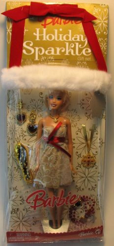 Holiday Sparkle Barbie Doll Giftset Blonde Gold&red