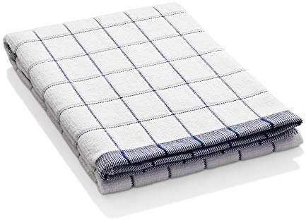 E-Cloth Classic Check Tea Microfibre Dish Towel, Streak-Free and Absorbent Dish Drying Kitchen Towels, Washable and Reusable, 100 Wash Promise, Blue, 1 Pack