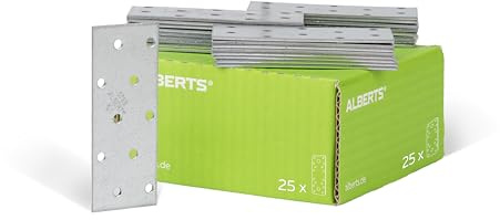 Alberts 847081 Flachverbinder | sendzimirverzinkt | 100 x 40 mm | 25er Set