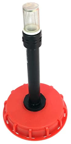 DK150R50+90R+85+SK Container Schraubkappe DN150 mit Übergangsnippel AG 2 Feingewinde auf IG 1,+Kunststoffrohr DN32, 100 mm AG 1 mit Überwurfmutter und Be- und Entlüftung, IBC-Container-Zubehör-Regenwasser-Tank-Adapter-Fitting-Kanister