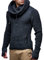 Leif Nelson Herren Strickpullover Schwarz mit Kragen/Hochwertiger Winterpullover Regular Fit, ideal für Casual-Looks, Langarm Größe L