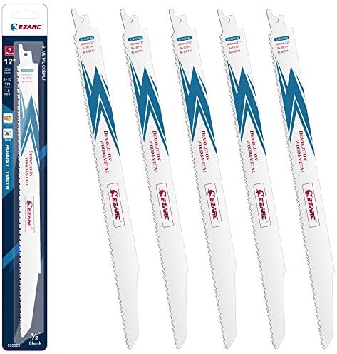 EZARC Lame de scie sabre en bois et métal 300mm de démolition 10TPI R1230DM (5-Pack)