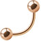 Treuheld® | 1,2mm x 6mm Piercing Banane | Kugeln 3mm | Chirurgenstahl 316L | Roségold | Glänzend | Curved Barbell | Intimschmuck, Bauchnabel