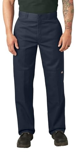 Dickies Herren Streetwear Men's Trousers Double Knee Work Hose, Blu (Dark Navy), 34W / 32L EU