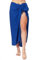 Ciffre Pareo Sarong Tuch Damen Herren - Wickelrock Strand - Strandtuch Blickdicht als Wickeltuch oder Handtuchkleid und Wickelkleid Unisex Frauen und Männer - mit Schnalle einfarbig Blau