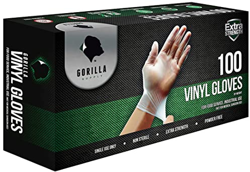 GORILLA SUPPLY Large Vinyl Gloves, Clear, Unisex, Disposable, 1000 Count