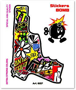 4R Quattroerre.it 6137 Sticker Bomb Aufkleber Gewehr, 10 x 12 cm