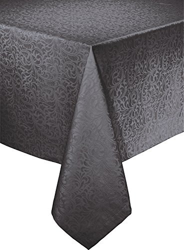 Erwin Müller Tischwäsche, Tischdecke Uni, Serie Hamm anthrazit Größe 130x250 cm - mit hochwertigem Kuvertsaum und Fleckschutz ausgerüstet
