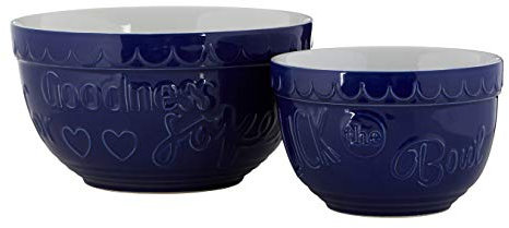 Maison by Premier - Gigi Blue/White Round Mixing Bowls - Set of 2 - Set of 2