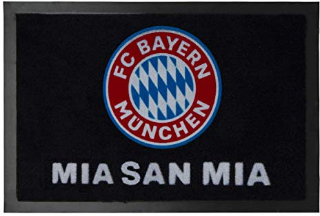 FC Bayern München Fußmatte | Schmutzfangmatte| Türvorleger | Logo | Schwarz