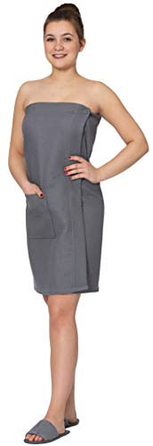 ZOLLNER Saunakilt für Damen, 100% Baumwolle, 200g/qm, Einheitsgröße, Waffelpique