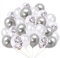 60 Stück Luftballons, Silber Weiß Konfetti Matellic Latex Helium Ballons für Hochzeit Mädchen Kinder Geburtstag Party Dekoration (Silber)