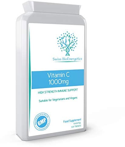 Vitamin C 1000mg 120 Tablets – High Strength Immune Support contributes to The Reduction of Tiredness and Fatigue and to Normal Energy yielding Metabolism. – Exclusively Manufactured in The UK