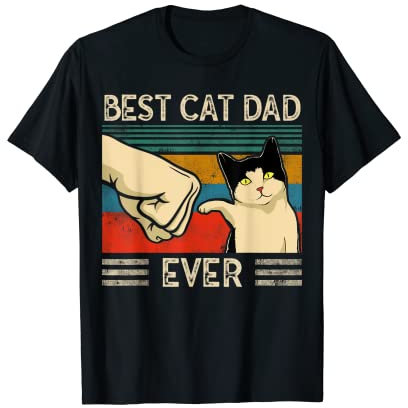 Best Cat Dad Ever Tshirt - Cute Vintage Best Cat Dad ever T-Shirt