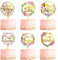 6 Pack Happy Birthday Cake Topper, CBGGQ Multicolour Acrylic Cupcake Topper for Various Birthday Party Cake Decoration for Girls Kids Baby Birthday Wedding Mother Cake Decorations Supplies (Flowers)