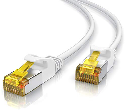 Cavo di rete SLIM di alta qualitá – 20m - Diametro cavo 4mm - RJ45 - LAN Ethernet Gigabit Cable - 10000 Mbit – U FTP PIMF - Router PS5 Xbox Series X - Compatibile con CAT 6 CAT 8 – 20 metri bianco