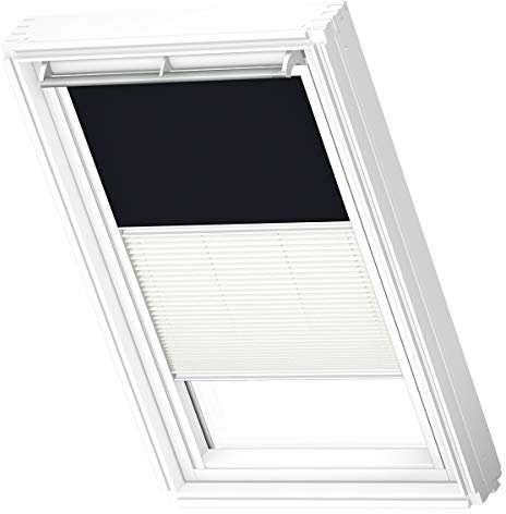 VELUX Original Dachfenster Duo Verdunkelungsrollo für FK06, Schwarz, mit weißer Führungsschiene