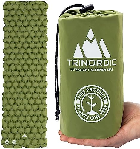 TRINORDIC 550g Ultraleichte Aufblasbare Isomatte – Kleines Packmaß, Ideal für Wandern & Bikepacking