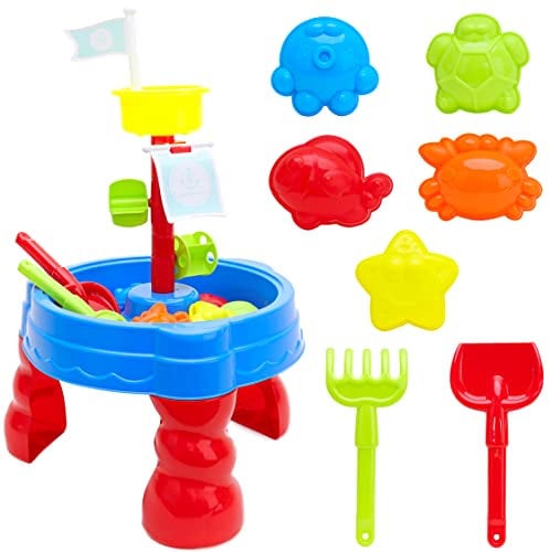 Toyland® Schiffe Ahoi Piraten-Thema, Sand- und Wassertisch, Gartenspielzeug und Aktivitäten, 16-teiliges Set, geeignet ab 18 Monaten