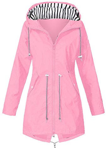 BOTCAM Regenjacke Für Damen Gefüttert - Leicht Wasserdicht Atmungsaktiv Jacke Windbreaker Übergangsjacke Winddicht Laufjacke Fahrrad Mantel Trainingsjacke Mit Kapuze