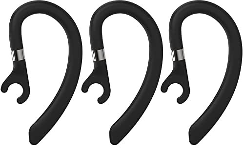 AMZLUV Ersatz-Ohrbügel für Ohrhörer, Silikon, flexible Ohrmuschelklemme, Ohrschlaufen-Clips für einohrige Bluetooth-Headset, kompatibel mit New Bee, Plantronics und anderen Marken, 3er-Set (schwarz)