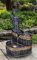 Wehmann Gartenbrunnen Cornwall Terrassenbrunnen mit Beleuchtung, Altmessing / Schwarz
