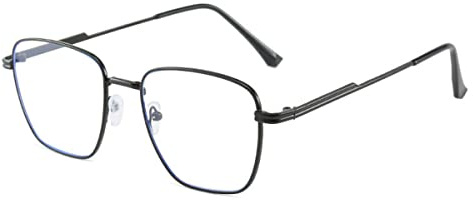LIPIODOL Blaulichtfilter Brille Retro Glasrahmen-Ebenenspiegel ohne sehstärke Metallgestell Brille mit Brillenetuis und Brillenputztuch