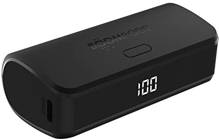 Boompods Powerboom Portable Charger 5000mAh - Fast Charging Power Bank with Dual USB/USB-C Ports, Compact External Battery Pack, Charges 2 Devices Simultaneously, LED Display Travel Powerbank