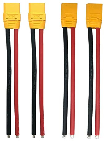 Boladge 2 Paar XT90H Batterie Stecker Männlich auf Buchse Steckverbinder Adapter mit 15CM 12AWG Silikon Kabel für RC Lipo Batterie FPV Racing