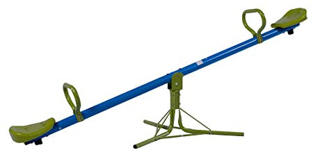 Sandora 40210 Kinder - Wippe mit 360° Rotation XSS001-50kg Gewicht pro Seite mit Bodenanker | Spiel und Spaß Ihrer Kleinsten im eigenen Garten blau/grün