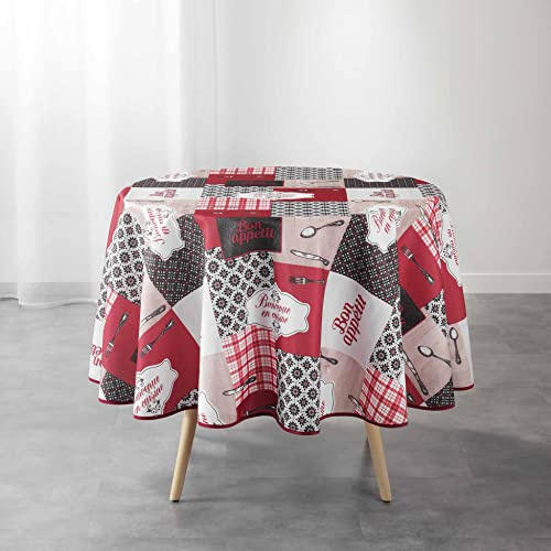 douceur d'intérieur, Nappe Ronde (Diamètre 180 cm) Brunch, Polyester Imprimé
