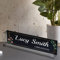 Personalized Name Plate for Desk | Clear Acrylic Glass art | Custom Office Decor Name plate Sign | Personalized Gifts (10cm W x 3cm H x 12 mm) (Floral with Golden Line)