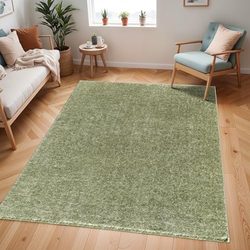 Livabliss Claire Shaggy Rug, Living Room, Bedroom, Boho – 200x275 cm, Sage